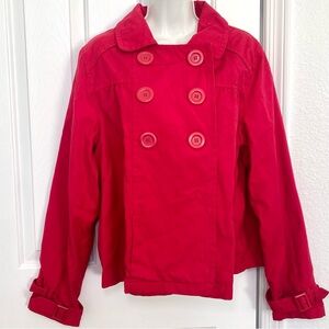 No Boundaries Vibrant Red Trench Coat Jacket